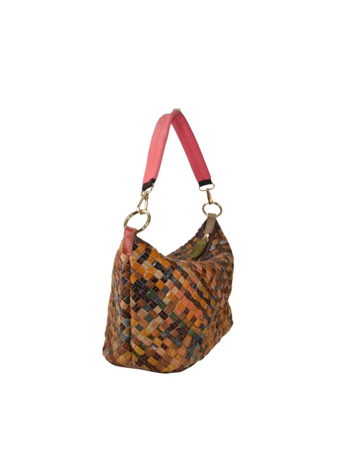 Woven leather bag with... 2