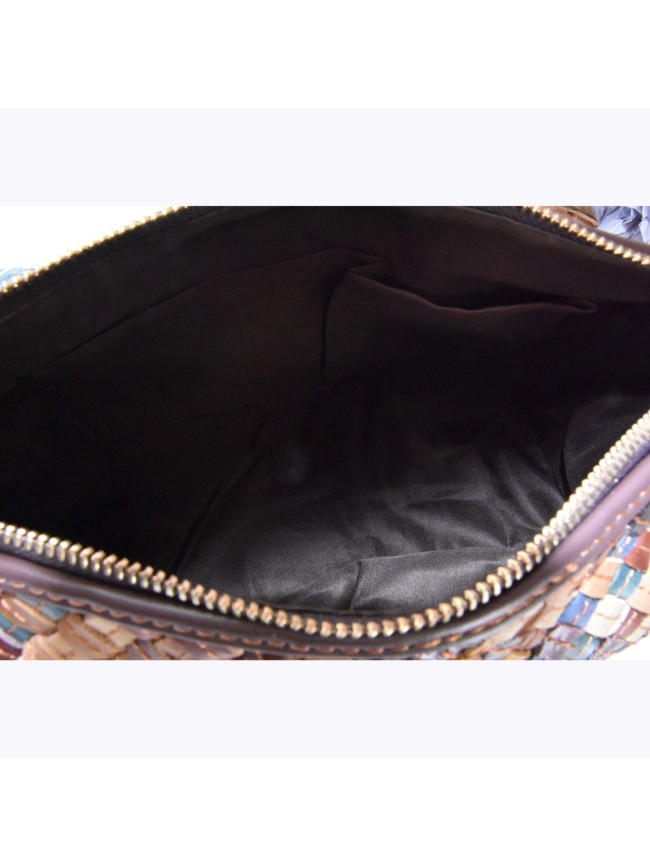 Borsa in pelle patchwork intrecciato...