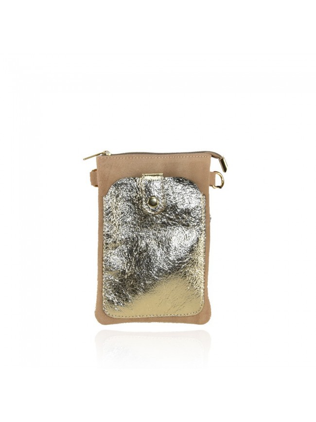 Woman leather mobile pochette - LS17819