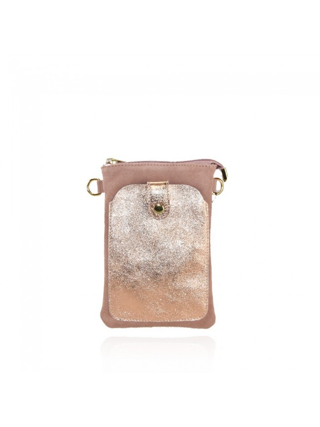 Woman leather mobile pochette - LS17819