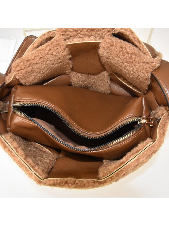 Eco-leather & fur shoulder bag - BO315