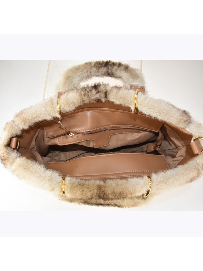 Woman synthetic leatherc fur bag - BO400
