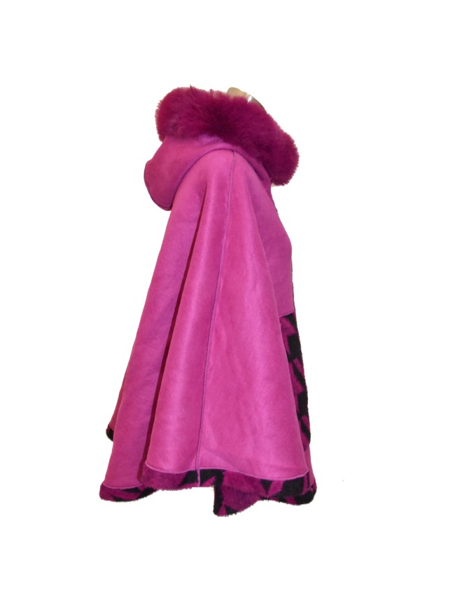 Synthetic fur doubleface cape - SL159