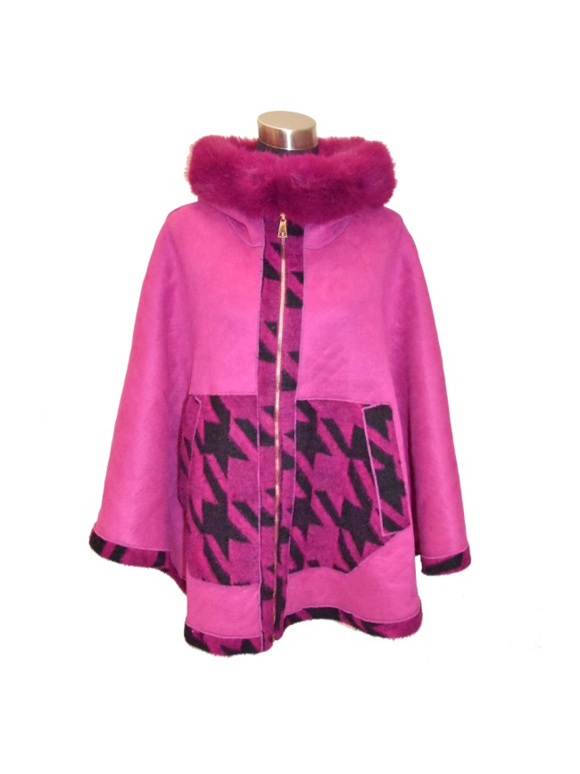 Synthetic fur doubleface cape - SL159