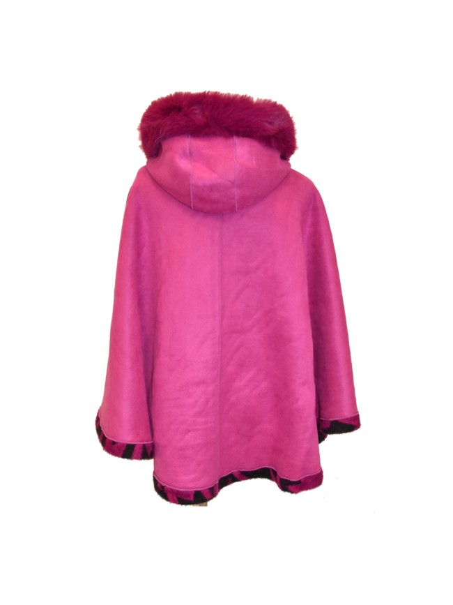 Synthetic fur doubleface cape - SL159