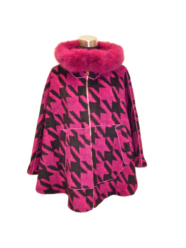 Synthetic fur doubleface cape - SL159