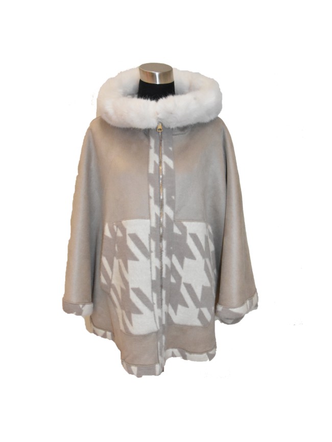 Synthetic fur doubleface cape - SL159