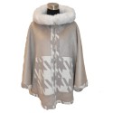 Synthetic fur doubleface cape - SL159