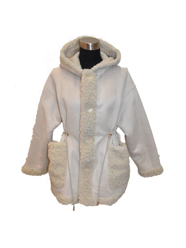 Giacca in ecopelliccia teddy double...