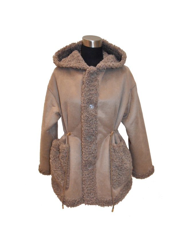 Giacca in ecopelliccia teddy double...