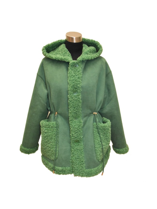 Giacca in ecopelliccia teddy double...