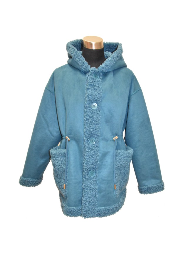 Giacca in ecopelliccia teddy double...