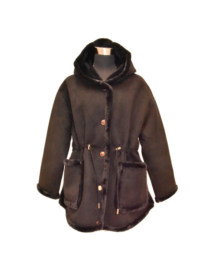 Giacca in ecopelliccia double face -...