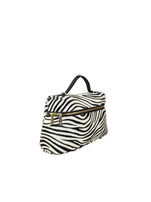 Leather fur handbag with... 2
