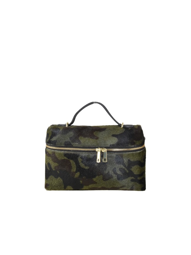 Borsa a mano  in pelle cavallino con tracolla - PB38842