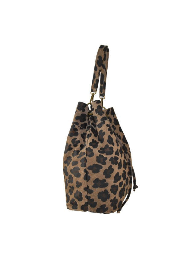 Woman stamp leather shoulder bag -...