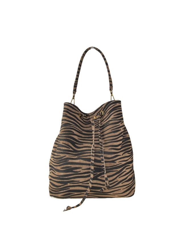 Secchiello donna in pelle stampata -...