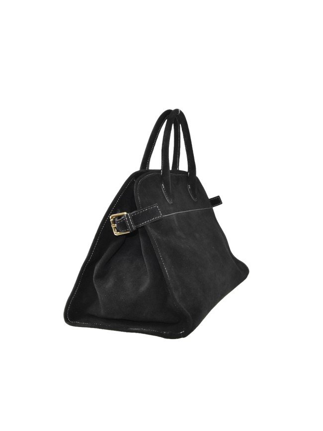 Leather handbag with shoulder strap -...