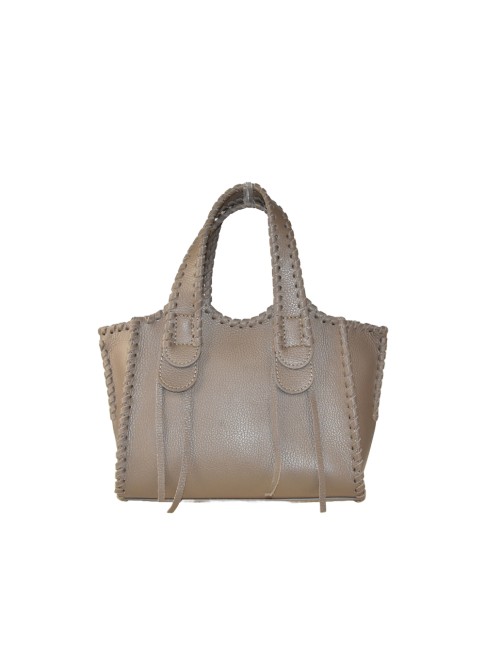 Leather handbag with...