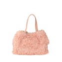 Woman leather & textile shoulder bag - PL25827