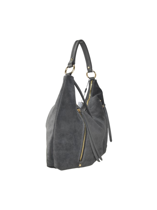 Woman suede leather shoulder bag -...