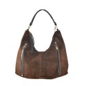 Woman suede leather shoulder bag - AT39843