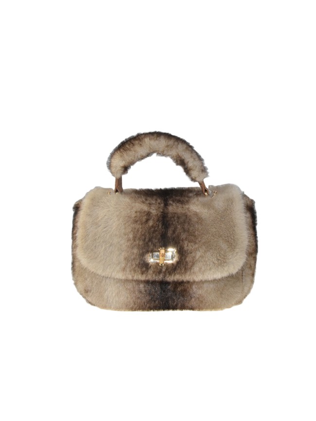 Woman synthetic leatherc fur bag - BO401
