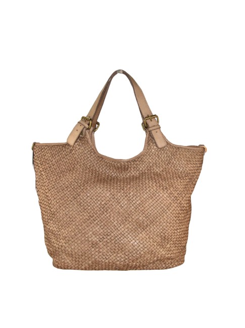 Woman washed woven leather...