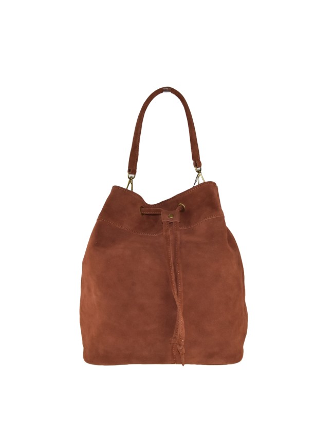 Woman suede leather shoulder bag -...