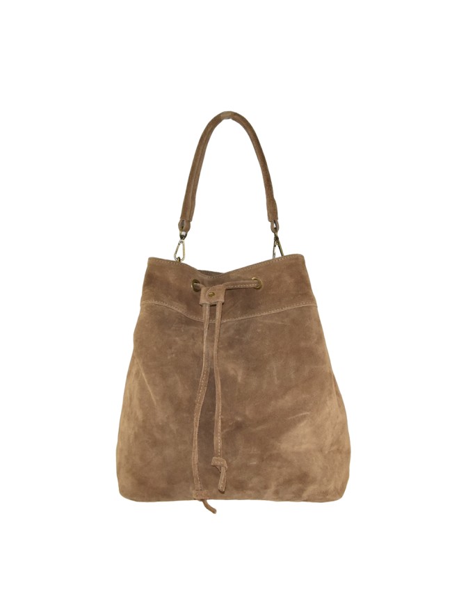 Woman suede leather shoulder bag -...