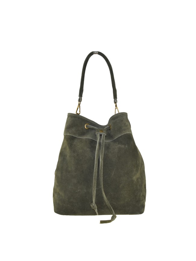 Woman suede leather shoulder bag -...