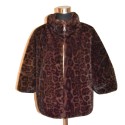 Synthetic leopard stamp fur jacket mink effect - 0500-1