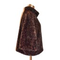 Synthetic leopard stamp fur jacket mink effect - 0500-1