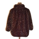 Synthetic leopard stamp fur jacket mink effect - 0500-1