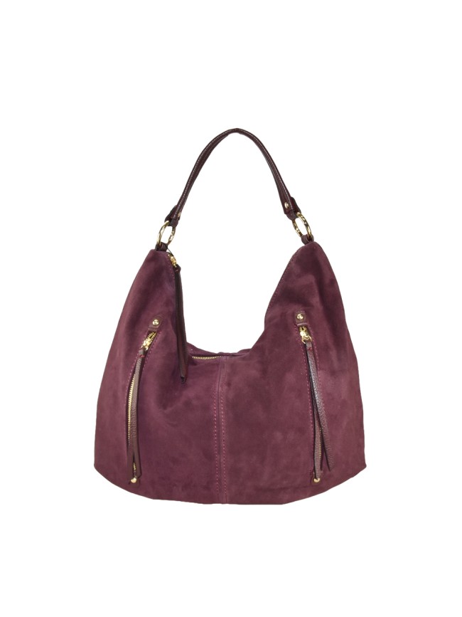 Woman suede leather shoulder bag -...