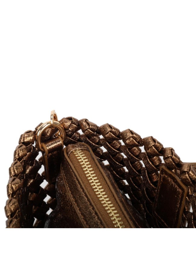 Woman woven synthetic leather hand...