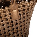 Woman woven synthetic leather hand bag - PF721