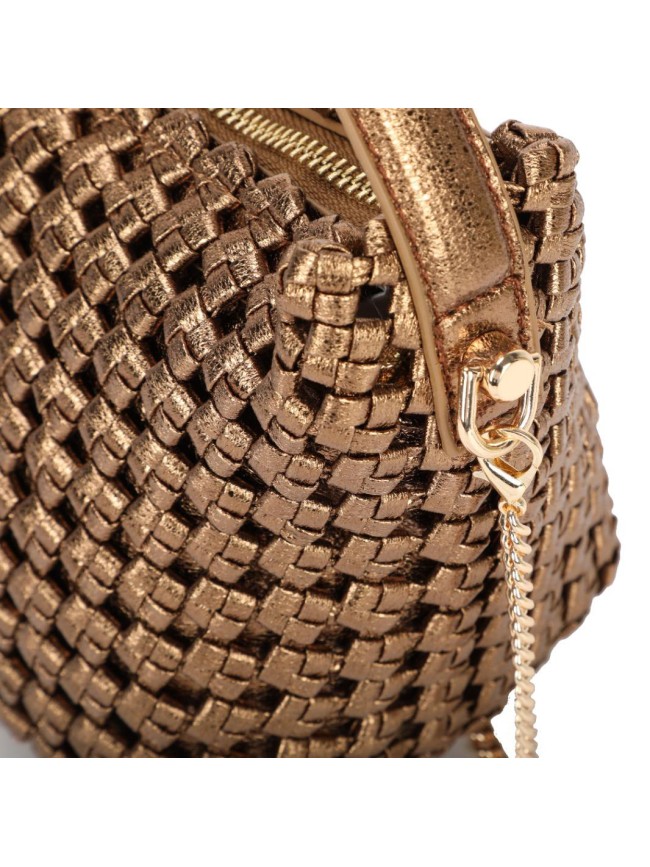 Woman woven synthetic leather hand...