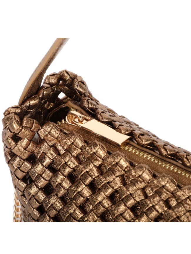 Woman woven synthetic leather hand...