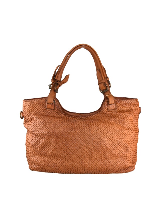 Woman washed woven leather bag -WR59865