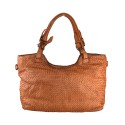 Borsa da spalla in pelle intrecciato effetto vintage - WR59865
