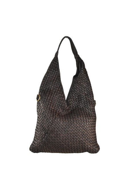 Woman washed woven leather...