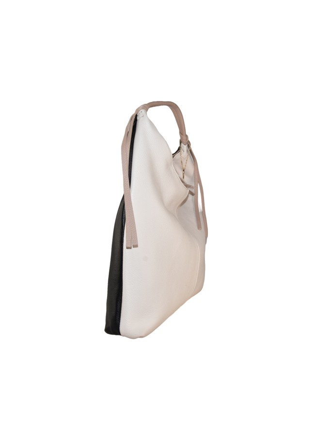 Woman bicolor synthetic leather bag -...