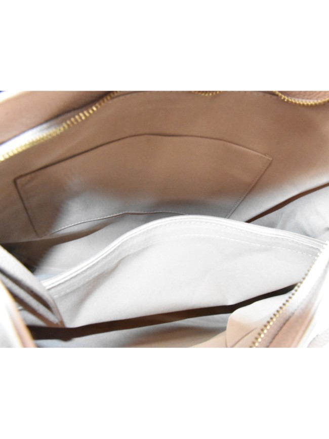 Woman bicolor synthetic leather bag -...