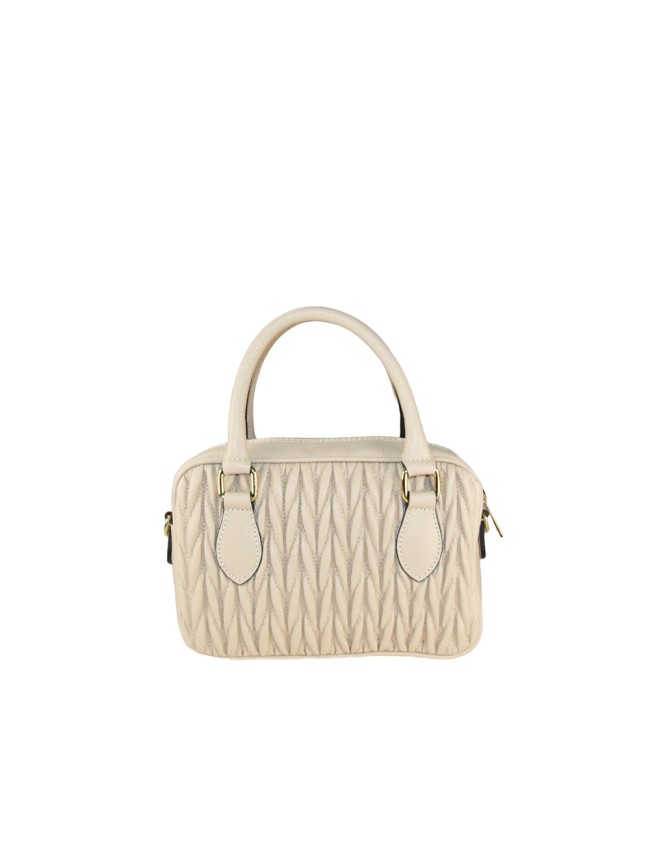 Leather handbag with shoulder strap -...