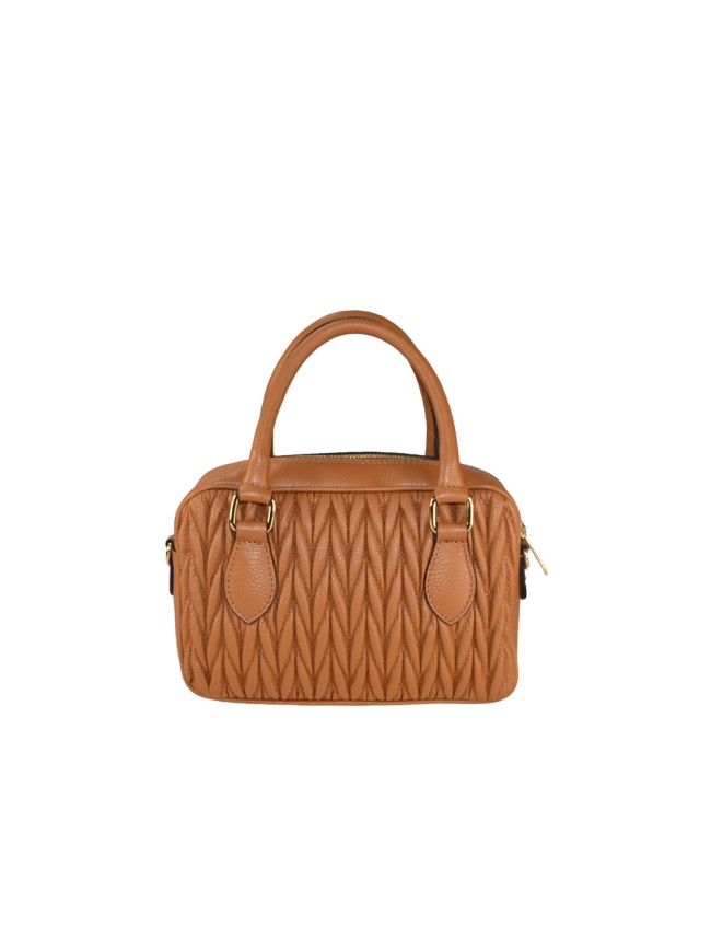 Leather handbag with shoulder strap -...