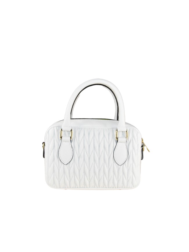 Leather handbag with shoulder strap -...