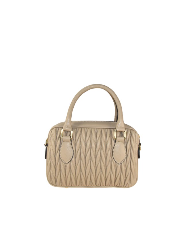 Leather handbag with shoulder strap -...