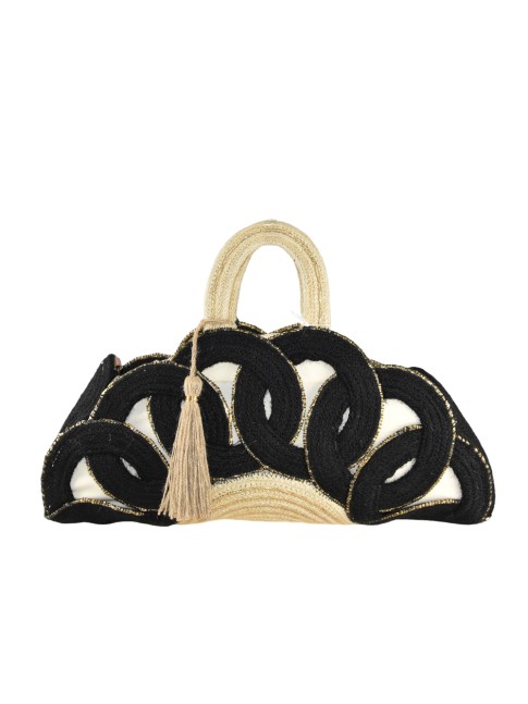 Hemp hand bag with shoulder...