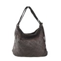 Borsa da spalla convertibile in zaino pelle vintage intrecciato - QZ55861
